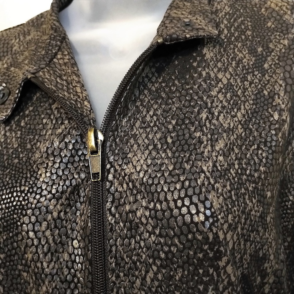 Light Faux Snakeskin Jacket by Sport Haley EUC M/L - Picture 2 of 5
